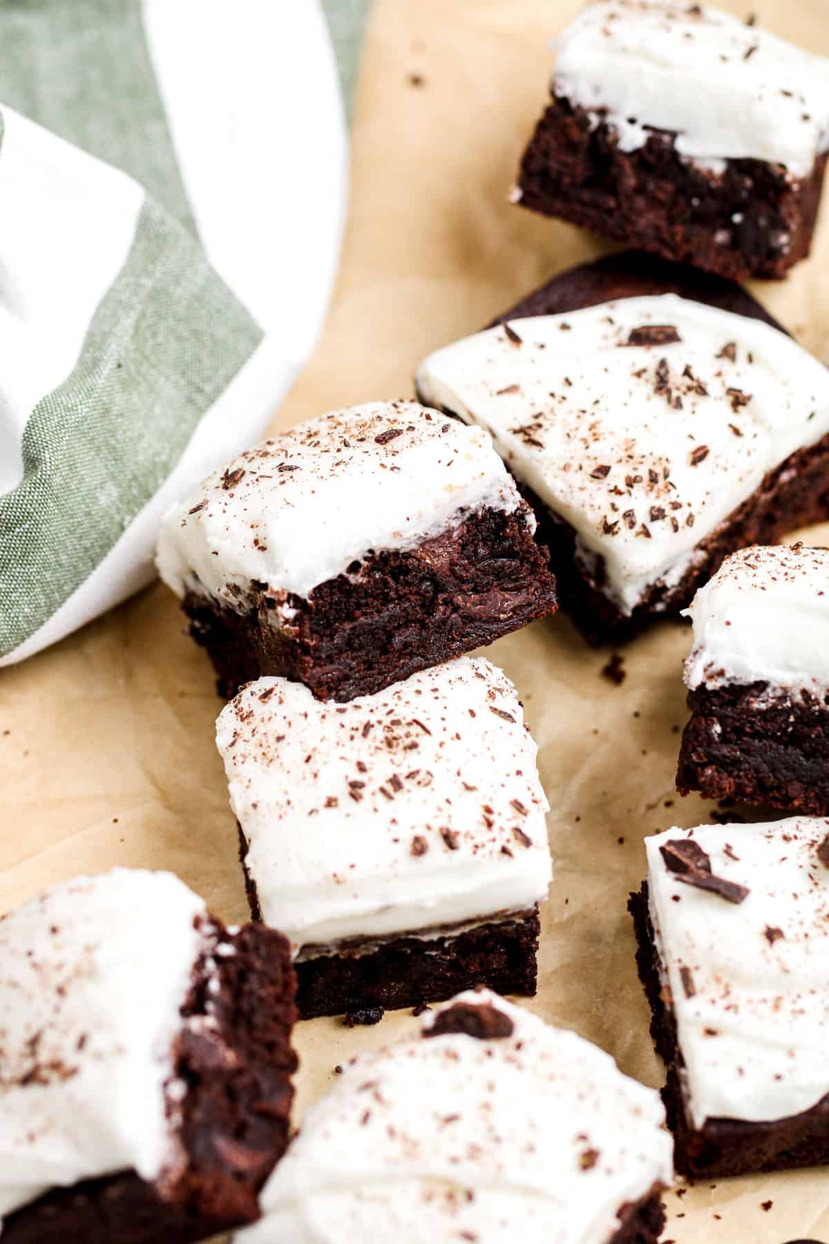 Frosted brownies.