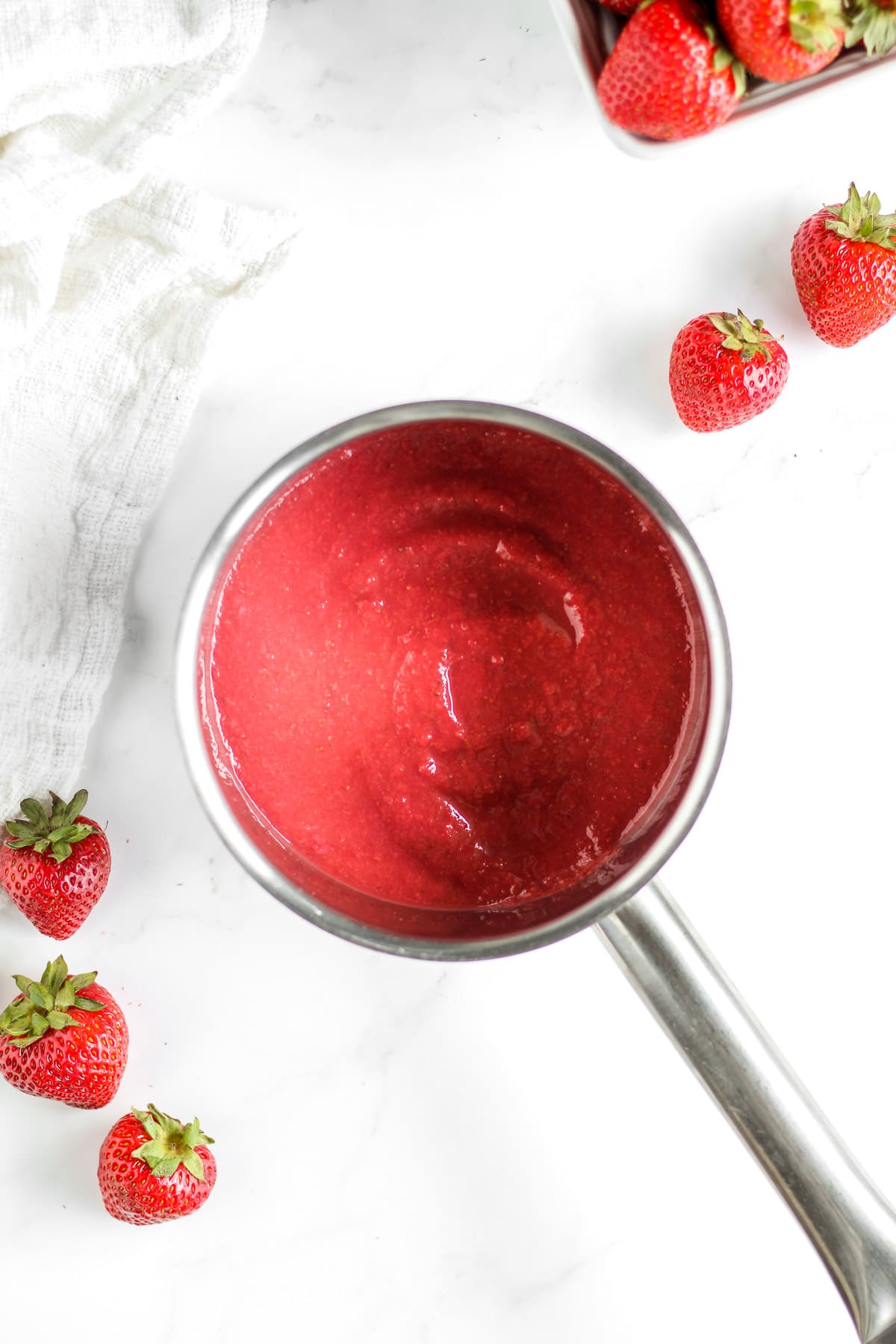 Cooked strawberry puree.